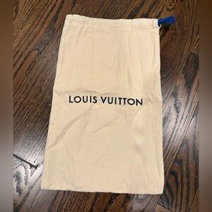 Louis Vuitton Tan dust bag with blue drawstring